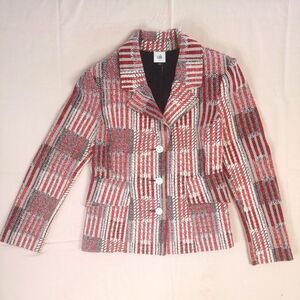 Cabi Patchwork Nautical Blazer Womens Small Jacket Style 6028 Beach Costal